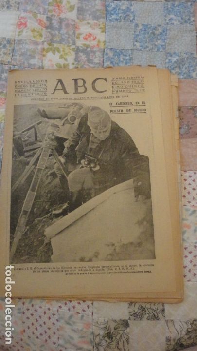 Coleccionismo de Revistas y Peri&oacute;dicos: ANTIGUO PERIODICO ABC SEVILLA N&ordm; 11.119 1939. GUERRA CIVIL.