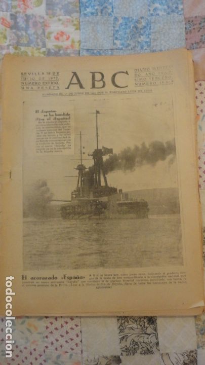 Coleccionismo de Revistas y Peri&oacute;dicos: ANTIGUO PERIODICO ABC SEVILLA NUMERO EXTRAORDINARIO 10,649. 1937 GUERRA CIVIL.