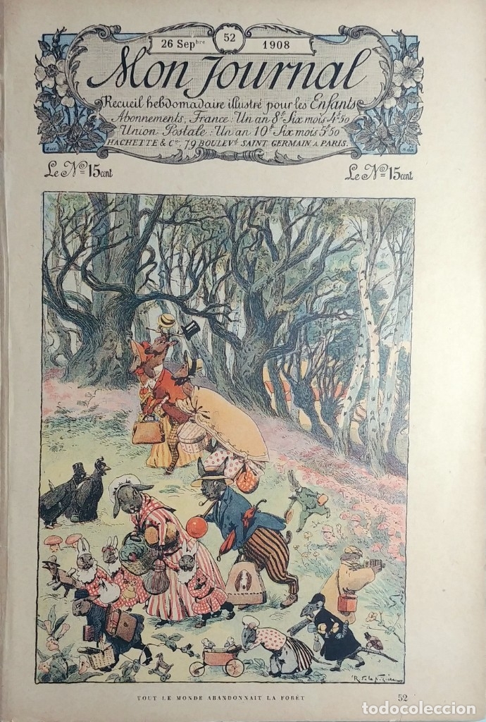 Coleccionismo de revistas y peri&oacute;dicos: MON JOURNAL : RECUEIL HEBDOMADAIRE ILLUSTR&Eacute; POUR LES ENFANTS, 52 (26 SEPBRE. 1908). PARIS : HACHETTE