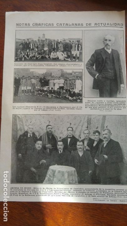 Collezionismo di Riviste e Giornali: FOOT-BAL COPA SABADELL TEAMS UNIVERSITARY -CASUALS / NUMANCIA F.C BARCELONA TARRASENSE FUTBOL 1912