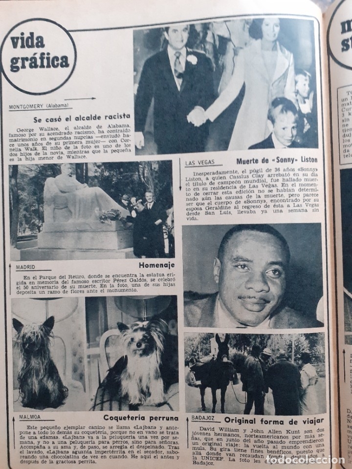 Coleccionismo de revistas y peri&oacute;dicos: george wallace benito perez galdos sonny liston york shire