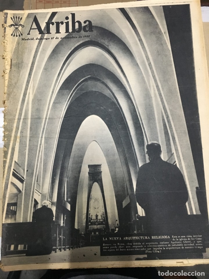 Sammeln von Zeitschriften und Zeitungen: ARRIBA (27-11-1955) IGLESIA DE LOS CANADIENSES ROMA IRLANDA ESPA&Ntilde;A EGIPTO POZUELO DE ALARCON