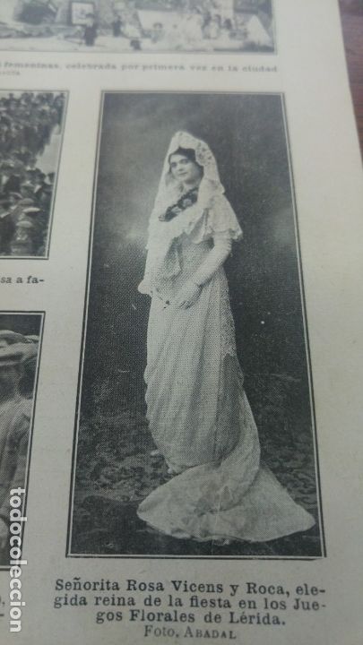 Collection Magazines and Newspapers: ROSA VICENS Y ROCA REINA DE LAS FIESTAS EN LOS JUEGOS FLORALES DE LERIDA LLEIDA REVISTA 1912