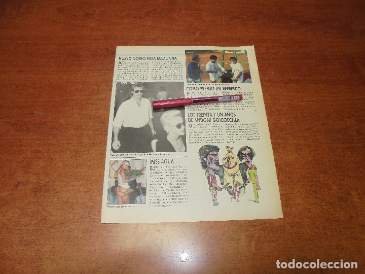 Coleccionismo de revistas y peri&oacute;dicos: CLIPPING 1987: MADONNA NUEVO NOVIO. MISS AGUA DISCOTECA KU DE IBIZA. ASENSIO, ORANTES Y SANTANA.