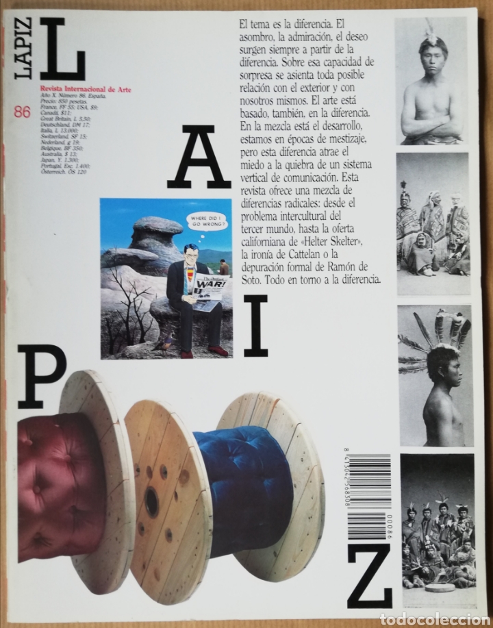 Coleccionismo de Revistas y Peri&oacute;dicos: Ram&oacute;n de Soto, Cattelan, Broodthaers, L&aacute;piz, revista internacional de arte. N-86 Abril-mayo 1992