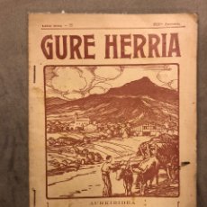 Coleccionismo de Revistas y Periódicos: GURE HERRIA N° 12 (1921). ANTIGUA REVISTA VASCA (EN EUSKERA Y FRANCÉS). 60 PÁGINAS.