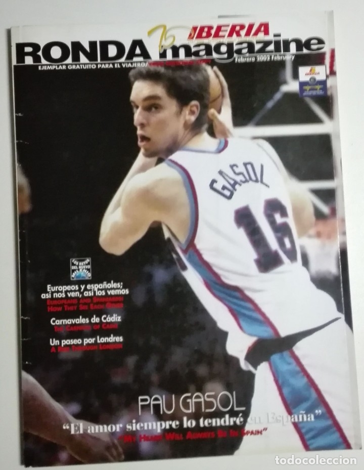 Coleccionismo de Revistas y Peri&oacute;dicos: Revista Ronda - Iberia - Febrero 2002 - Pau Gasol, Carnavales de C&aacute;diz, Un paseo por Londres