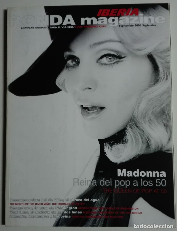 Coleccionismo de Revistas y Peri&oacute;dicos: Revista Ronda - Iberia - Septiembre 2008 - Madonna, Desembocadura del Mi&ntilde;o, Georgetown, Wadi Rum