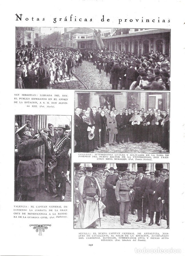 Coleccionismo de Revistas y Peri&oacute;dicos: 1930 HOJA REVISTA SAN SEBASTI&Aacute;N ESTACI&Oacute;N DE TREN P&Uacute;BLICO ESPERANDO A REY ALFONSO XIII