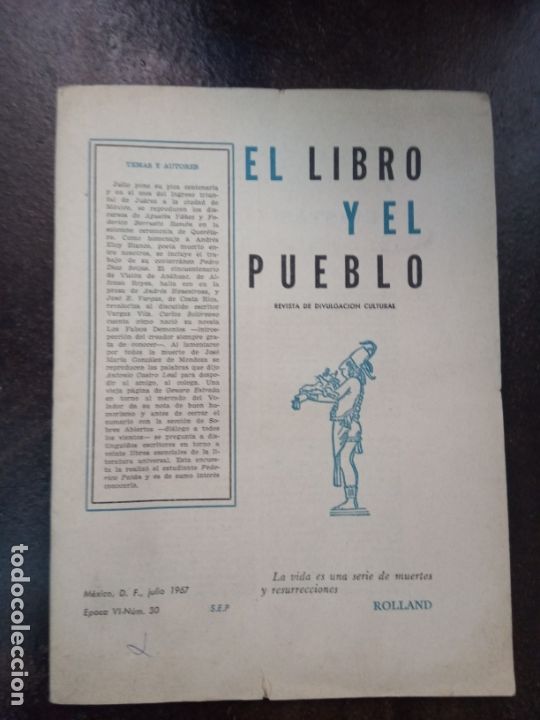 Collezionismo di Riviste e Giornali: El libro y el pueblo. Revista de divulgaci&oacute;n cultural. &Eacute;poca VI. N&uacute;m. 30