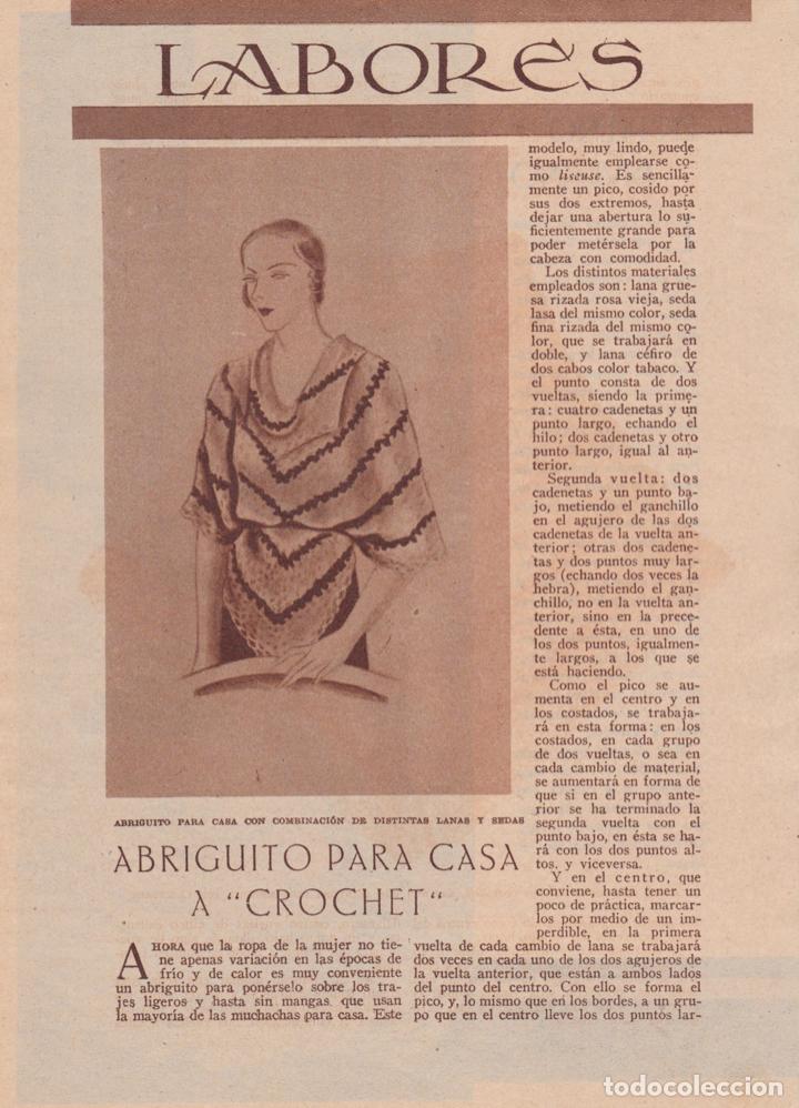 Collezionismo di Riviste e Giornali: Labores: abriguito para casa a crochet - 1932