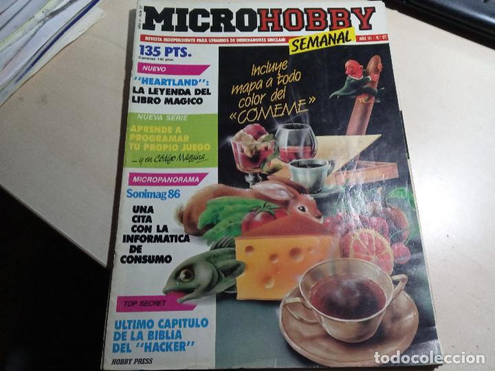 Coleccionismo de Revistas y Peri&oacute;dicos: MICROHOBBY SEMANAL N&ordm; 97.HEARTLAND PROGAMA TU PROPIO JUEGO.BIBLIA DEL HACKER.COMEME.