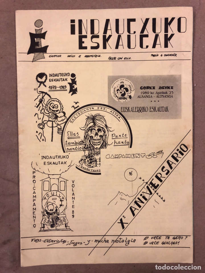 Coleccionismo de Revistas y Periódicos: INDAUTXUKO ESKAUTAK (BILBAO, 1989). FANZINE ORIGINAL DEL GRUPO SCOUT DE INDAUTXU. CELEBRANDO X ANIVE - Foto 1 - 135208190