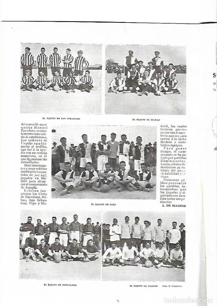 Collezionismo di Riviste e Giornali: A&Ntilde;O 1909 EQUIPO FUTBOL BILBAO SEBASTIAN VIGO BAR&Ccedil;A MADRID VIENA PINTURA RAFAEL SANZIO CASTILLO ESCUL