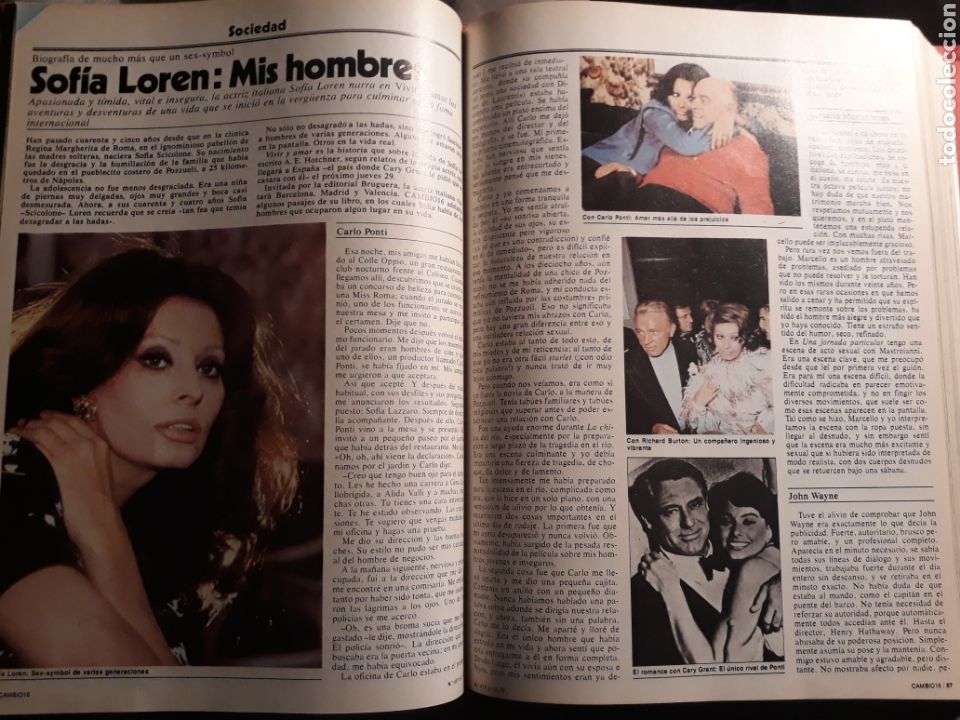 Collection Magazines and Newspapers: SOFIA LOREN - 4 P&Aacute;GINAS - A&Ntilde;O 1979