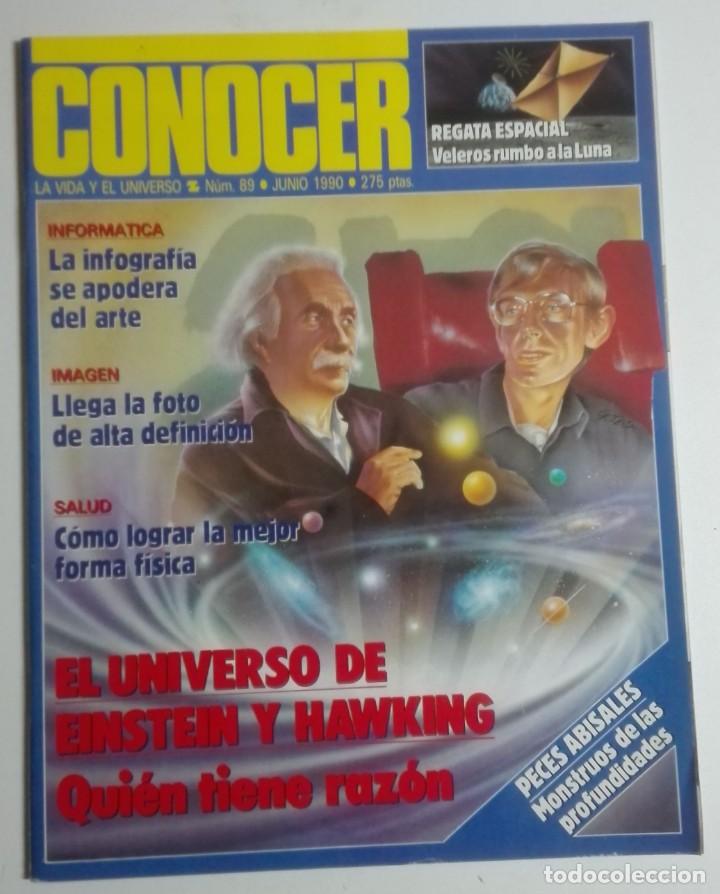 Coleccionismo de revistas y peri&oacute;dicos: Revista Conocer - N&uacute;mero 89 - Junio 1990 - Universo de Einstein y Hawking, peces abisales,infograf&iacute;a
