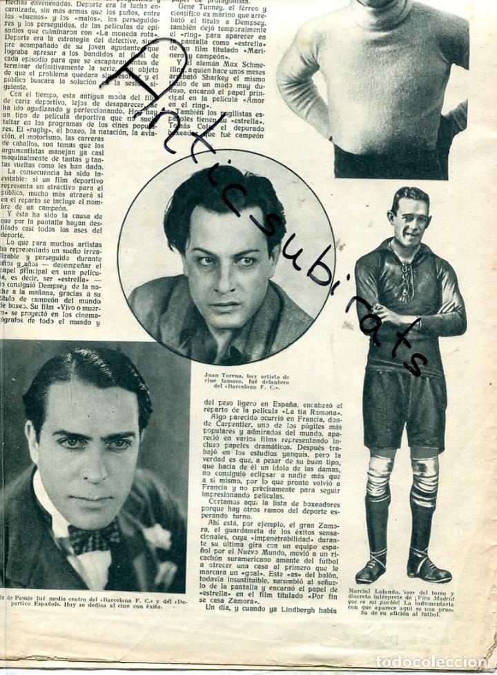 Collection Magazines and Newspapers: REVISTA 1933 JUGADORES DEL FUTBOL CLUB BARCELONA SON ACTORES JUAN TORENA FELIX DE POMES LALANDA