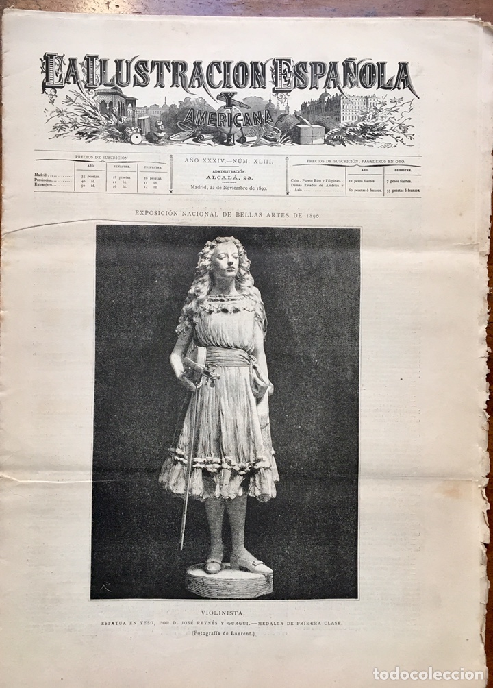 Coleccionismo de Revistas y Peri&oacute;dicos: Escultor Jos&eacute; Reynes Gurgui, Robert Koch, Recolecci&oacute;n aceituna. Puerto de Santa Maria. Ilustr 1890