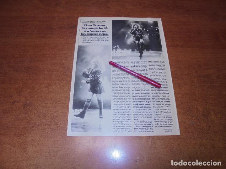 Coleccionismo de revistas y peri&oacute;dicos: CLIPPING 1986: TINA TURNER TRAS CUMPLIR 40 A&Ntilde;OS. ALI McGRAW. MERYL STREEP.