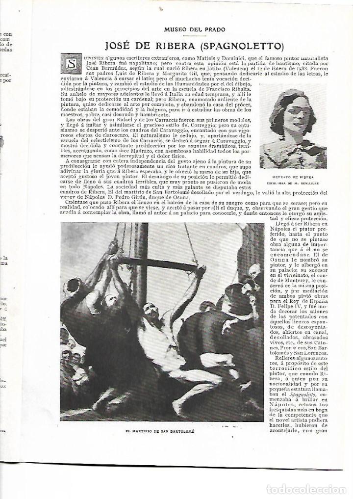Coleccionismo de Revistas y Peri&oacute;dicos: 1909 PINTURA DE RIBERA SPAGNOLETTO LOZANO SIDRO MEDINA VERA ROMANCE FERNANDEZ SHAWW FRANCES CANITROT