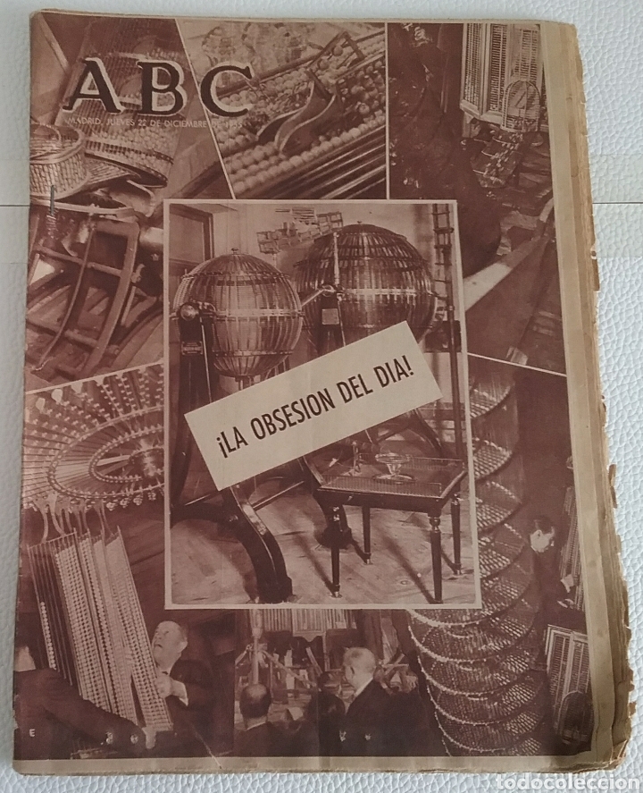 Coleccionismo de Revistas y Peri&oacute;dicos: Diario ABC, Madrid, 22 de diciembre de 1955. LOTER&Iacute;A.