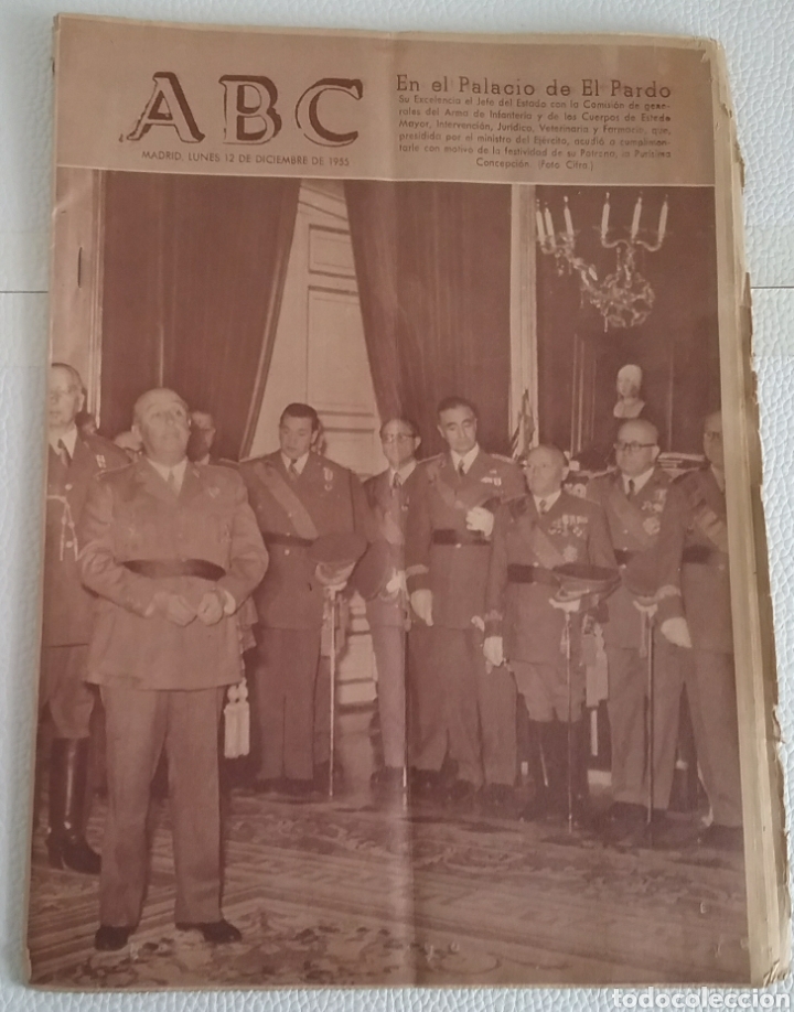 Coleccionismo de Revistas y Peri&oacute;dicos: Diario ABC, Madrid, 12 de diciembre de 1955.LA PORTADA y las primeras 11 p&aacute;g. misma inform.d&iacute;a 10.