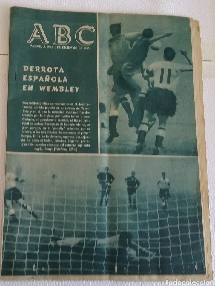 Coleccionismo de Revistas y Peri&oacute;dicos: DIARIO ABC, Madrid, 1 de diciembre de 1955. FUTBOL.