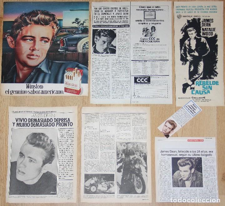 Coleccionismo de Revistas y Peri&oacute;dicos: JAMES DEAN lote prensa spain clippings 1960s/90s magazine articles photos cinema actor AD