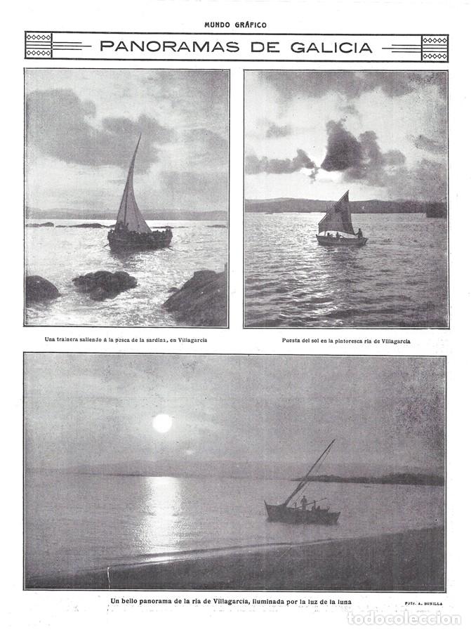 Coleccionismo de Revistas y Peri&oacute;dicos: 1914 HOJA REVISTA GALICIA PONTEVEDRA VILLAGARC&Iacute;A BARCA TRAINERA PESCA DE LA SARDINA