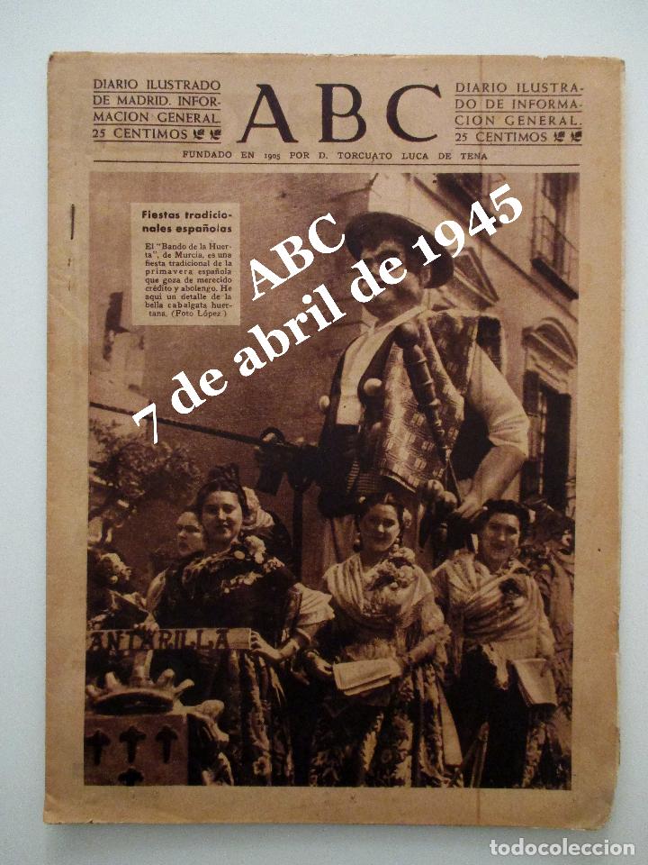 Coleccionismo de Revistas y Peri&oacute;dicos: EL BANDO DE LA HUERTA MURCIANA. ABC 1945. RELATO DE CONCHA ESPINA.