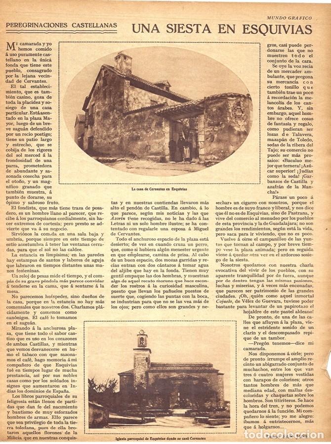 Coleccionismo de revistas y peri&oacute;dicos: 1928 HOJA REVISTA TOLEDO ESQUIVIAS CASA DE CERVANTES IGLESIA PARROQUIAL