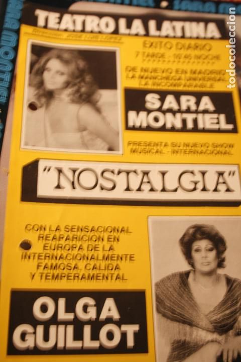 Coleccionismo de revistas y peri&oacute;dicos: FOLLETO-PROGRAMA TEATRO LA LATINA NOSTALGIA SARA MONTIEL OLGA GUILLOT CELIA GAMEZ 1984