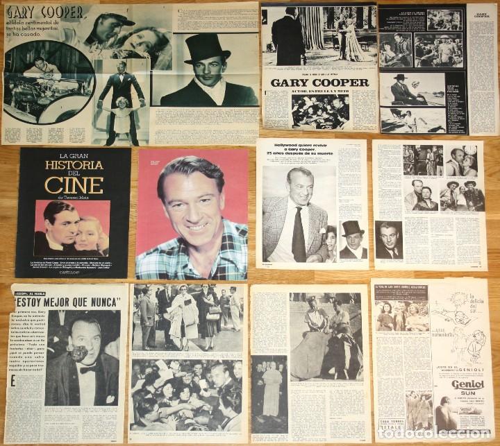 Coleccionismo de Revistas y Peri&oacute;dicos: GARY COOPER lote prensa spain clippings 1930s/80s magazine articles photos classic cinema