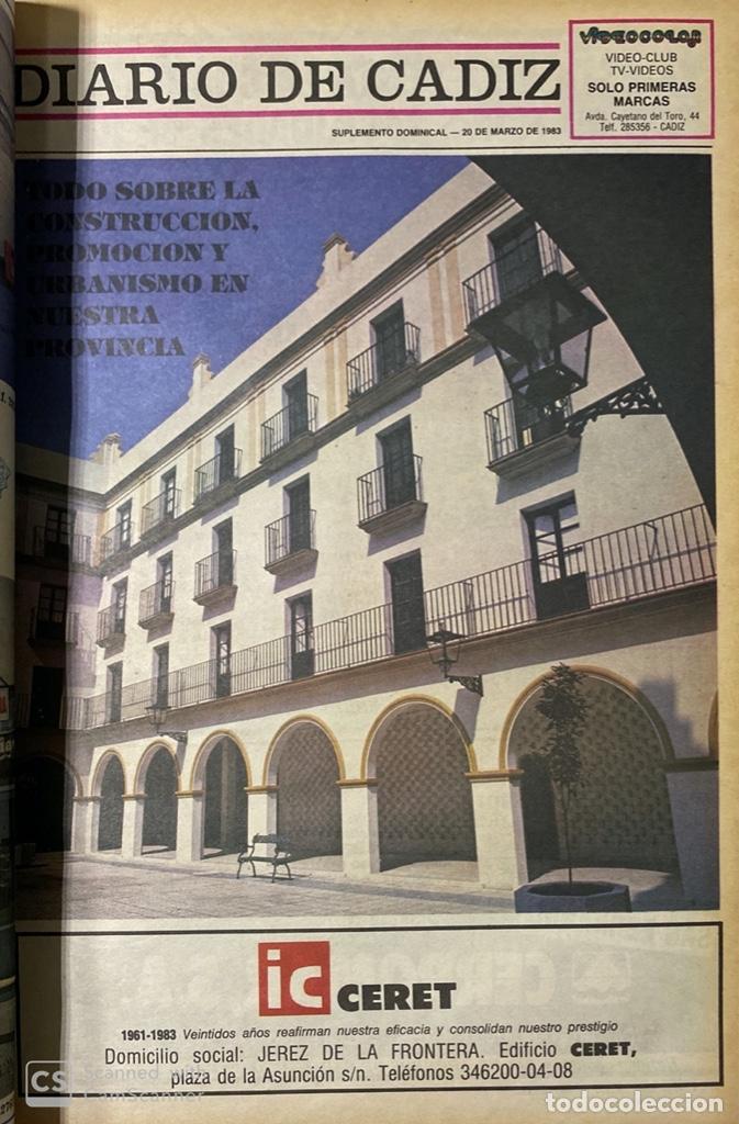 Coleccionismo de Revistas y Periódicos: SUPLEMENTO DEL DIARIO DE CADIZ. 56 NUMEROS ENCUADERNADOS. DE ENERO A DICIEMBRE DE 1983. VER FOTOS - Foto 16 - 186714847