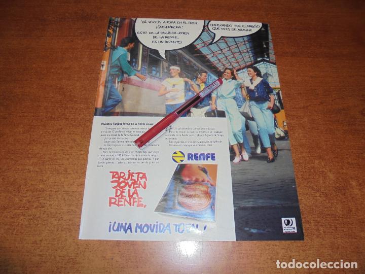 Collezionismo di Riviste e Giornali: PUBLICIDAD 1985: TARJETA JOVEN DE LA RENFE. UNA MOVIDA TOTAL.