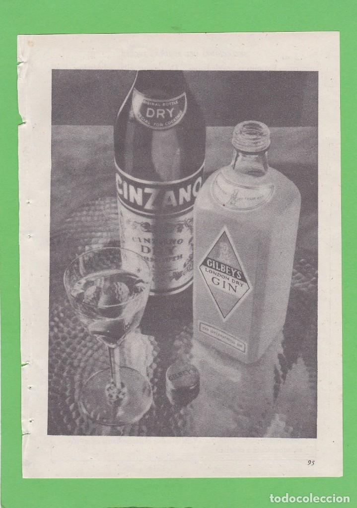 Coleccionismo de revistas y peri&oacute;dicos: PUBLICIDAD T 1957. ANUNCIO CINZANO Y GINEBRA GILBEYS