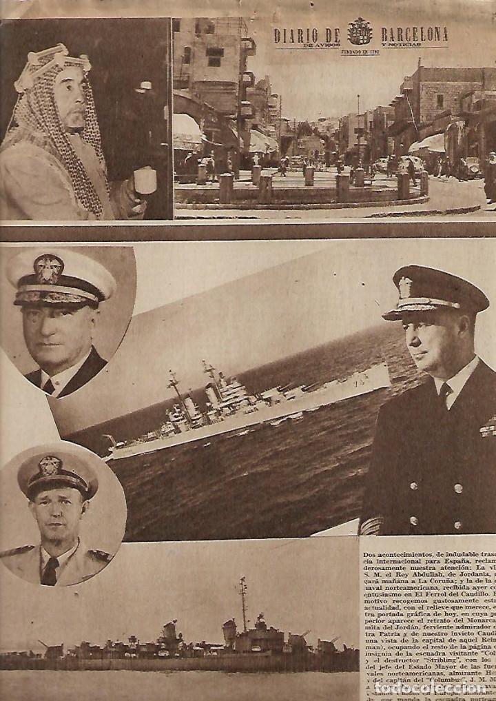 Sammeln von Zeitschriften und Zeitungen: A&Ntilde;O 1949 LLEGADA DEL REY ABDULLAH DE JORDANIA A ESPA&Ntilde;A LA CORU&Ntilde;A FERROL PUBLICIDAD RELOJ UNIVERSAL