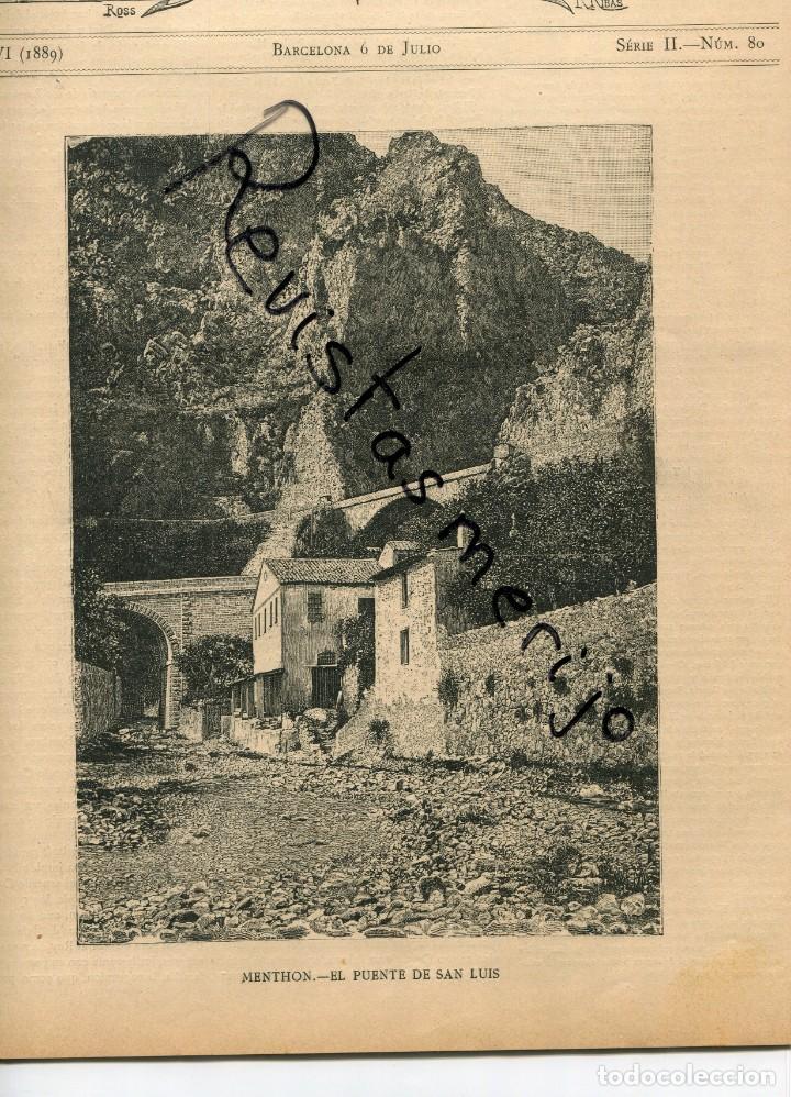 Coleccionismo de revistas y peri&oacute;dicos: REVISTA 1889 METHON EL PUENTE DE SAN LUIS LA ROCA BERMEJA LA MOSCA CIEGA DE ARTURO MORODEI