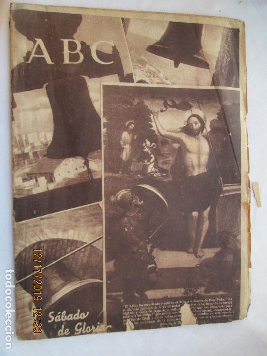 Coleccionismo de Revistas y Peri&oacute;dicos: ABC , DIARIO  SABADO DE GLORIA 20-04-1946 EDICION ANDALUCIA