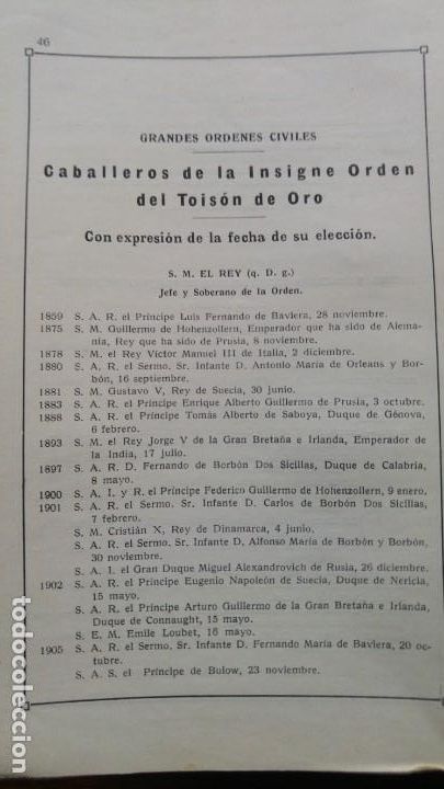 Collezionismo di Riviste e Giornali: CABALLEROS DE LA INSIGNE ORDEN DEL TOISON DE ORO GRANDES ORDENES CIVILES LISTADO 3 HOJAS A&Ntilde;O 1929