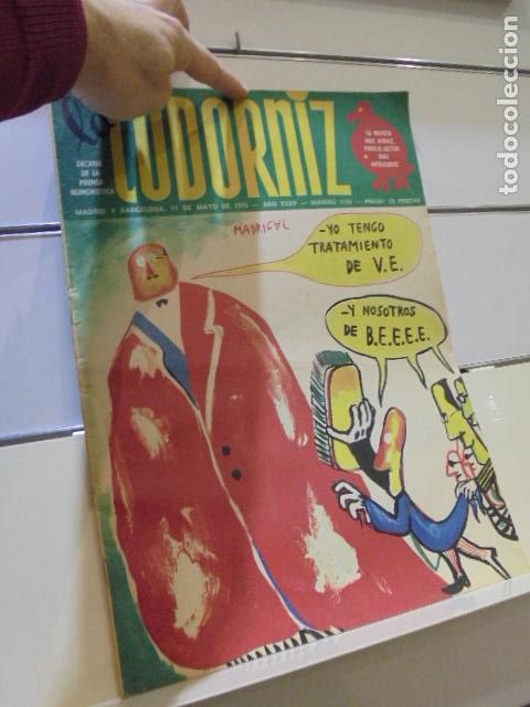 Coleccionismo de Revistas y Peri&oacute;dicos: REVISTA DECANA DE LA PRENSA HUMORISTICA LA CODORNIZ N&ordm; 1729 A&Ntilde;O 1975