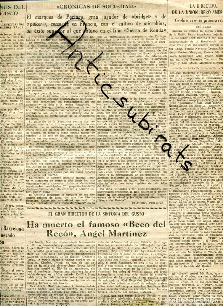 Sammeln von Zeitschriften und Zeitungen: DIA GRAFICO A&Ntilde;O 1938 GUERRA CIVIL MARQUES DE PORTAGO  PELICULA LA SIERRA DE RONDA ANGEL MARTINEZ