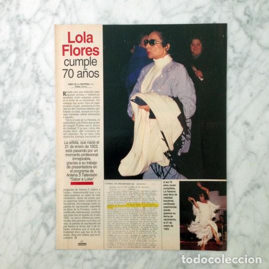 Coleccionismo de revistas y peri&oacute;dicos: REPORTAJE - LOLA FLORES - 1993