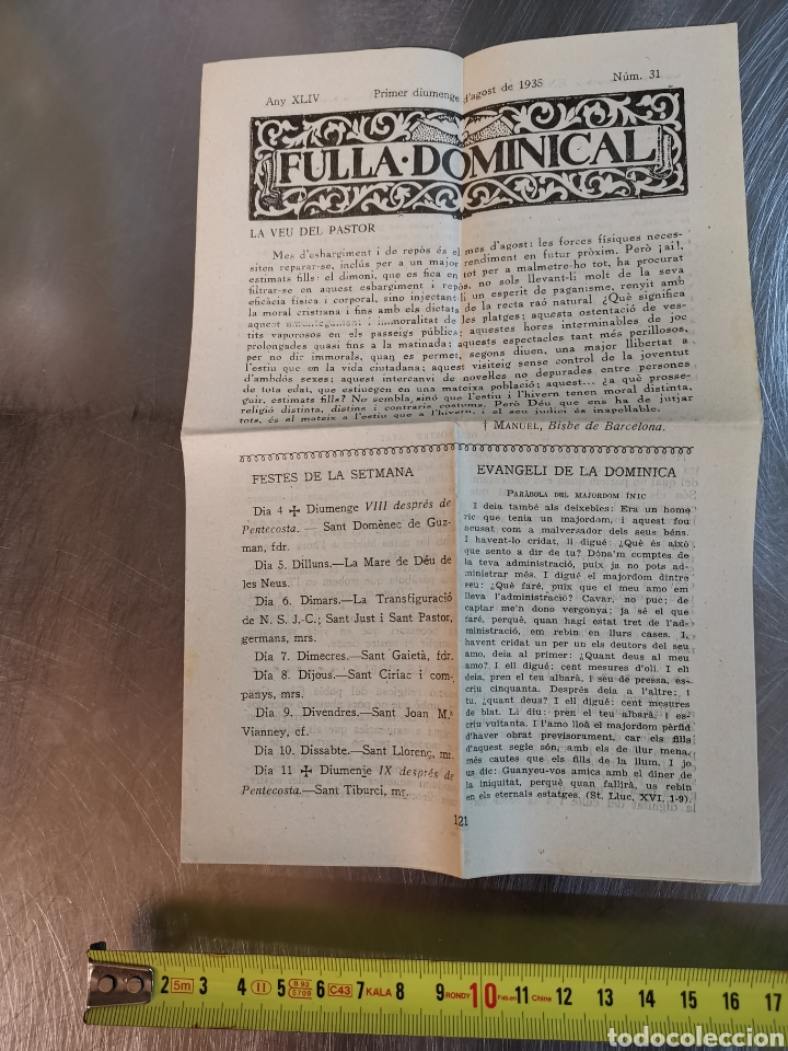 Colecionismo de Revistas e Jornais: Full dominical en Catal&aacute;n de Agosto de 1935, y algunas hojas sueltas de otros de regalo