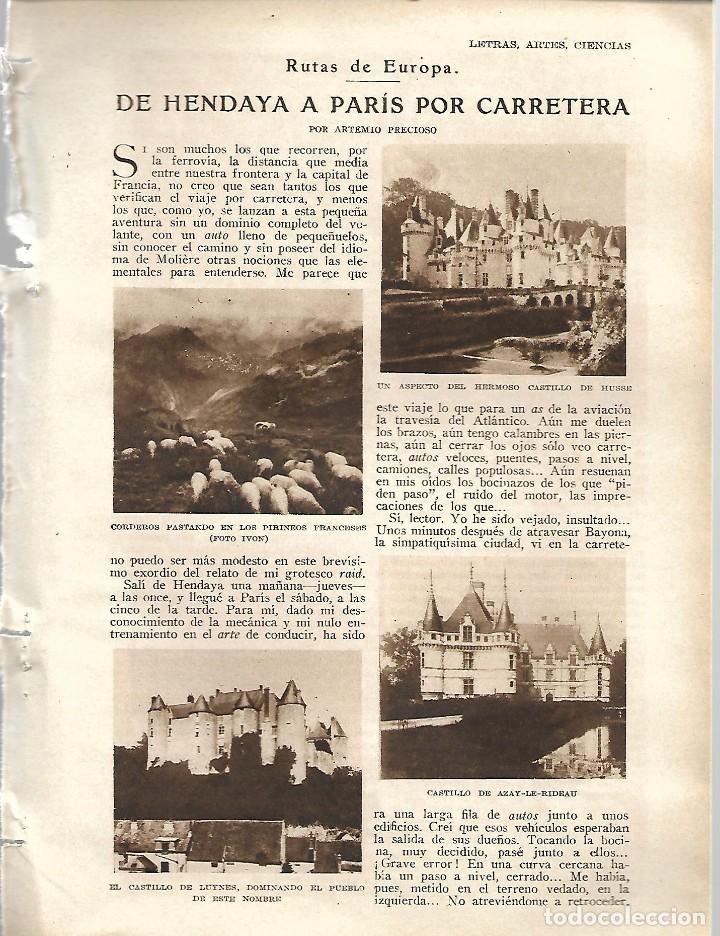 Coleccionismo de revistas y peri&oacute;dicos: BYN 4 MAR 1928.N&ordm;1920. RUTAS DE EUROPA . VIAJE DE HENDAYA A PARIS POR CARRETERA ARTEMIO PRECIOSO