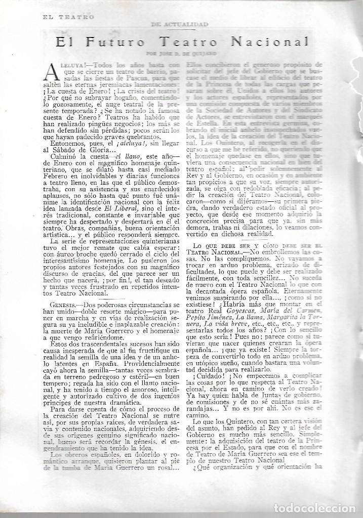Collezionismo di Riviste e Giornali: BYN 4 MAR 1928.N&ordm;1920. FUTURO TEATRO NACIONAL POR JOSE DE QUIJANO TEATRO DE LA PRINCESA