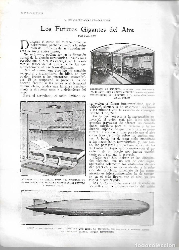 Collezionismo di Riviste e Giornali: BYN 4 MAR 1928.N&ordm;1920. ZEPPELIN DIRIGIBLES FUTUROS GIGANTES  AIRE POR TOM RAY AVIADOR BERT HINCKLER