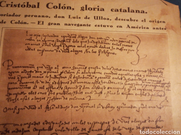 Coleccionismo de Revistas y Peri&oacute;dicos: Art&iacute;culo del Origen Catal&aacute;n de Crist&oacute;bal Col&oacute;n Cr&oacute;nica Salvador Valverde
