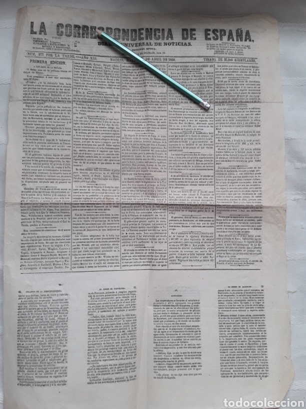 Collection Magazines and Newspapers: La correspondencia de Espa&ntilde;a. Diario Universal de noticias Martes 3 de Abril de 1860.