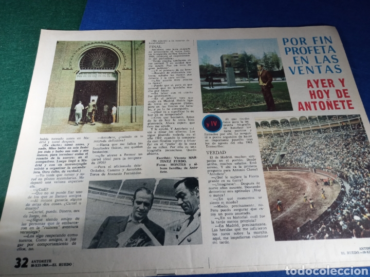 Coleccionismo de revistas y peri&oacute;dicos: Madrid. Anto&ntilde;ete. Revista el Ruedo. 1969.